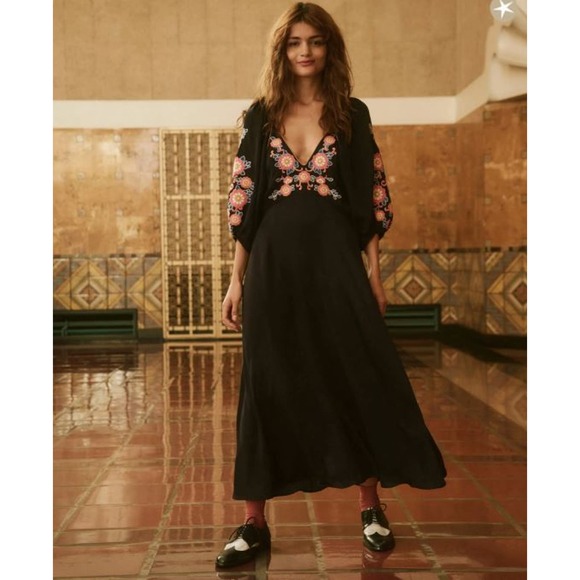 NWT! THE GREAT The Sagebrush Dress NAVY COUNTRY FLORAL-EM...